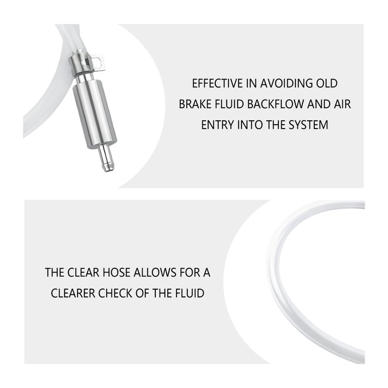 IHOTDER Car Brake Bleeder Hose with One Way Check Valve Durable Brake Fluid Bleeder Hoses Replacement Universal Brake Bleeder Tool Car Accessories for Car Motorbike Bike - Image 3